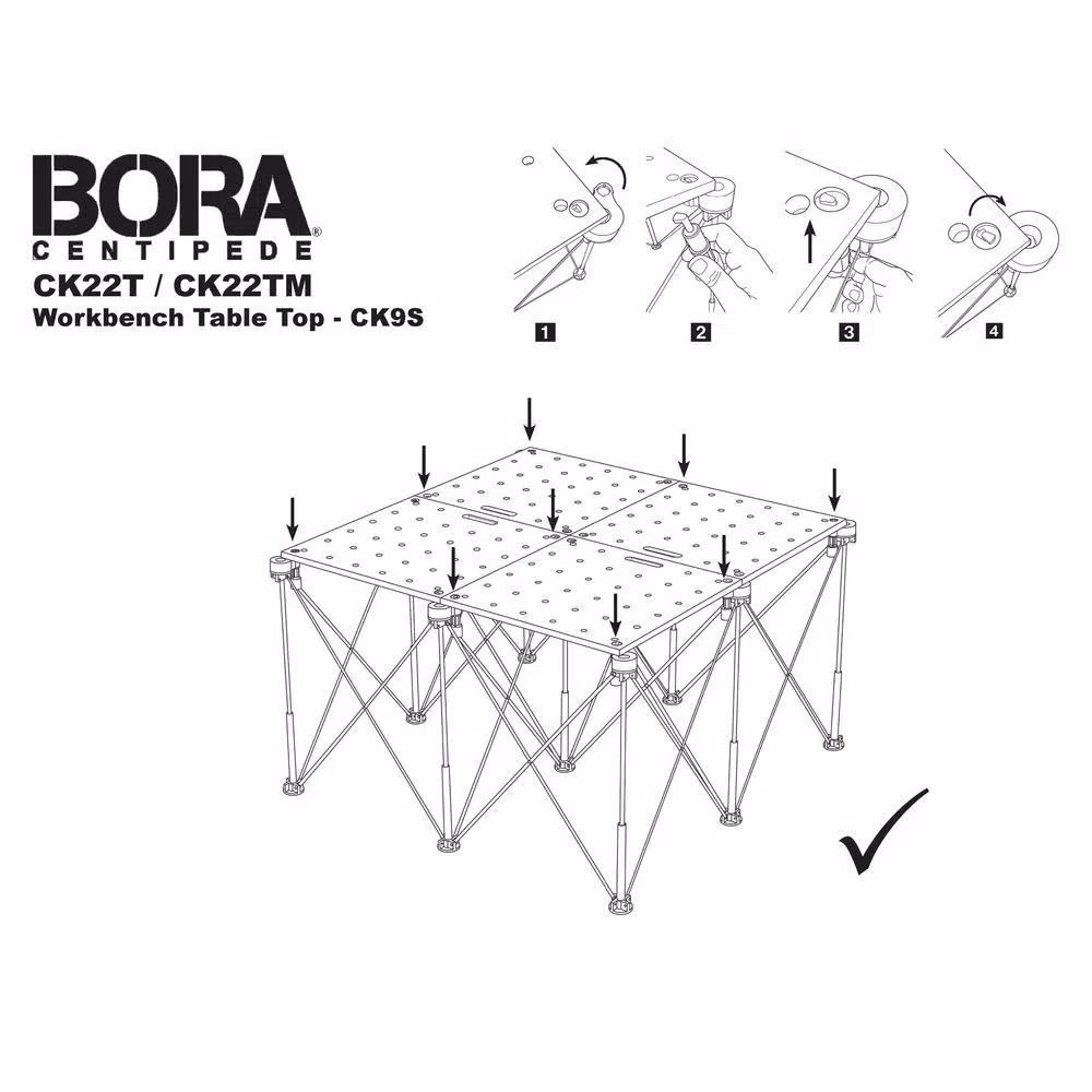 BORA Centipede 24 in. x 48 in. Heavy-Duty Workbench Top with 3/4 in. Dog Holes