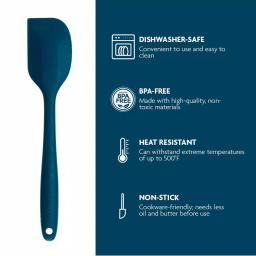 Ovente Premium Silicone Spatula with Stainless Steel Core, Heat-Resistant up to 500°F, BPA-Free thumbnail 2