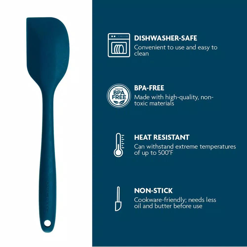 Ovente Premium Silicone Spatula with Stainless Steel Core, Heat-Resistant up to 500°F, BPA-Free