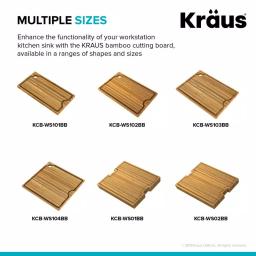 KRAUS 12 in. Solid Bamboo Workstation Sink Cutting Board thumbnail 8