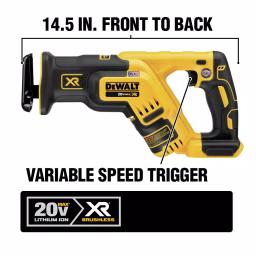 DEWALT 20V MAX XR Brushless Compact Reciprocating Saw and Compact Router Combo Kit (Tool-Only) thumbnail 2