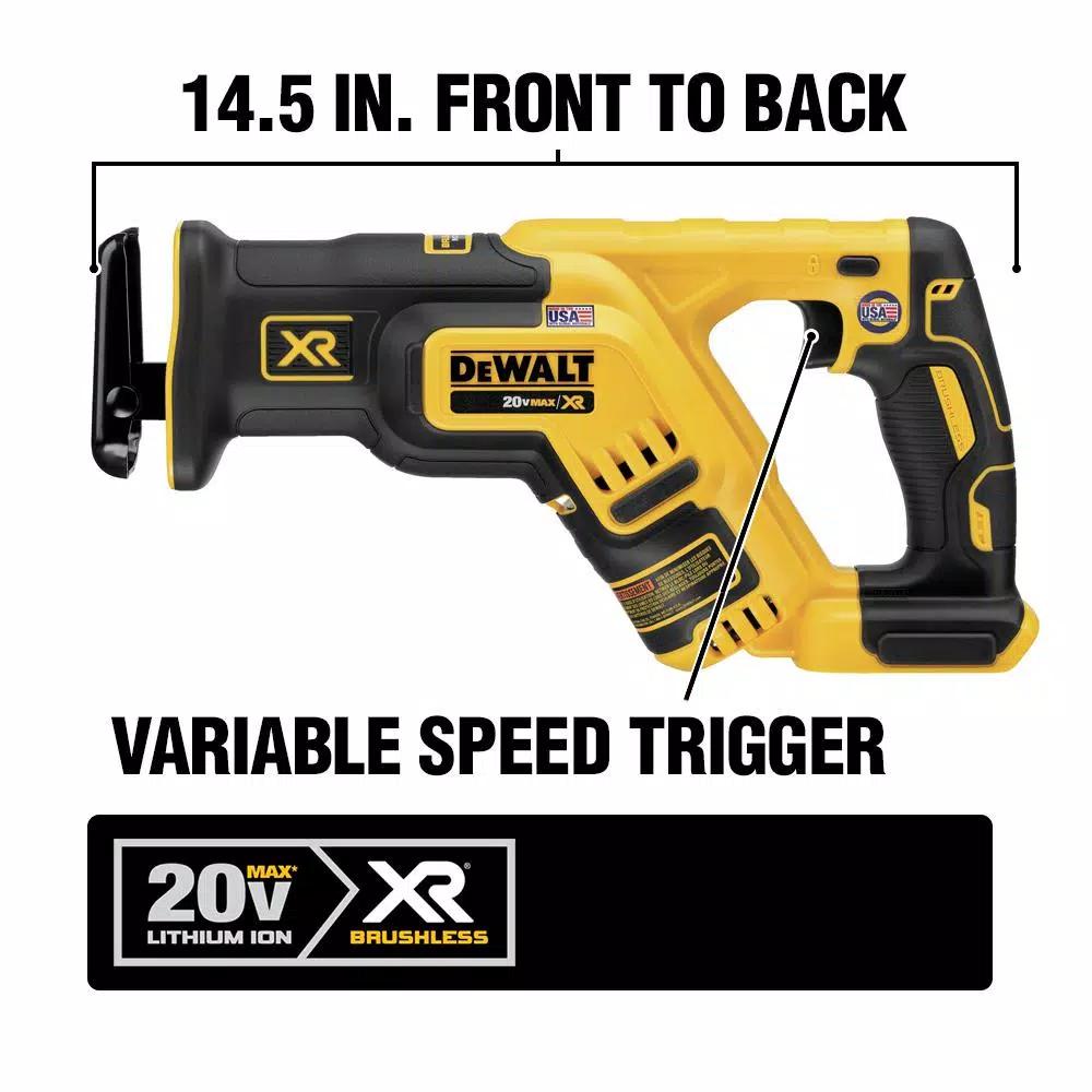 DEWALT 20V MAX XR Brushless Compact Reciprocating Saw and Compact Router Combo Kit (Tool-Only)
