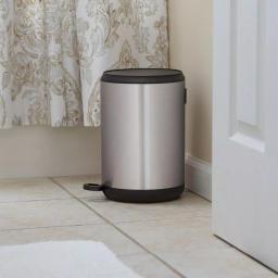 Household Essentials Taos 1.3 Gallon Round Stainless Steel Step Trash Can with Fingerprint Resistant Finish thumbnail 1