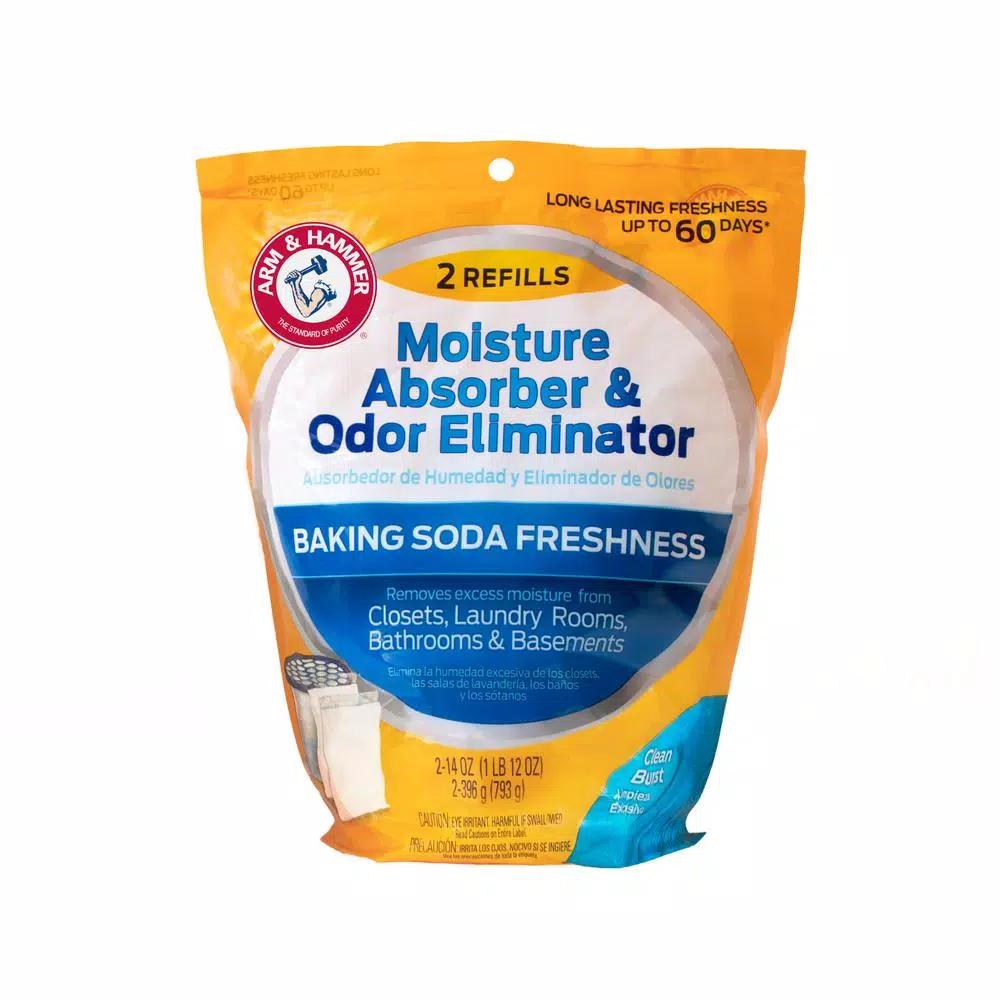 Arm & Hammer Moisture Absorber and Odor Eliminator Refills, Clean Burst Scent, 14 oz. (2-Pack)