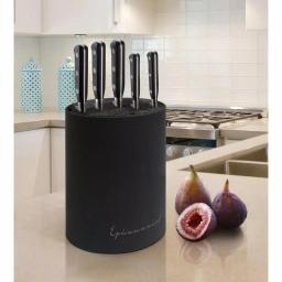Epicureanist Modern Black Plastic Kitchen Caddy - Multi-Compartment Flatware & Utensil Organizer thumbnail 4