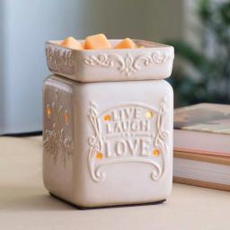 Candle Warmers Etc Live Well Illumination Fragrance Warmer, 8.8 in Ivory Reactive Glazed Wax Melt Warmer thumbnail 3