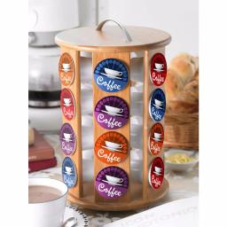 Creative Home Natural Bamboo Revolving Coffee Pod Holder - 24 Capacity Single Serve Carousel Organizer thumbnail 4