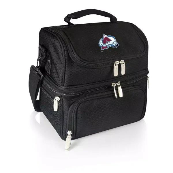 Picnic Time Pranzo Colorado Avalanche Black Insulated Lunch Bag and Picnic Tote with Utensil Set