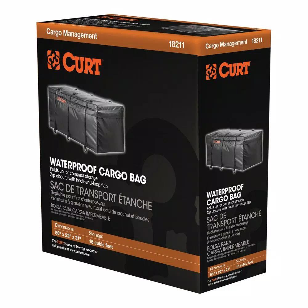 CURT 56" x 22" x 21" Water Resistant Hitch Cargo Bag, 15 cu. ft. Storage