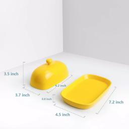 Sweese Porcelain Butter Dish with Lid - Cute Yellow Butter Keeper for Kitchen Storage thumbnail 2