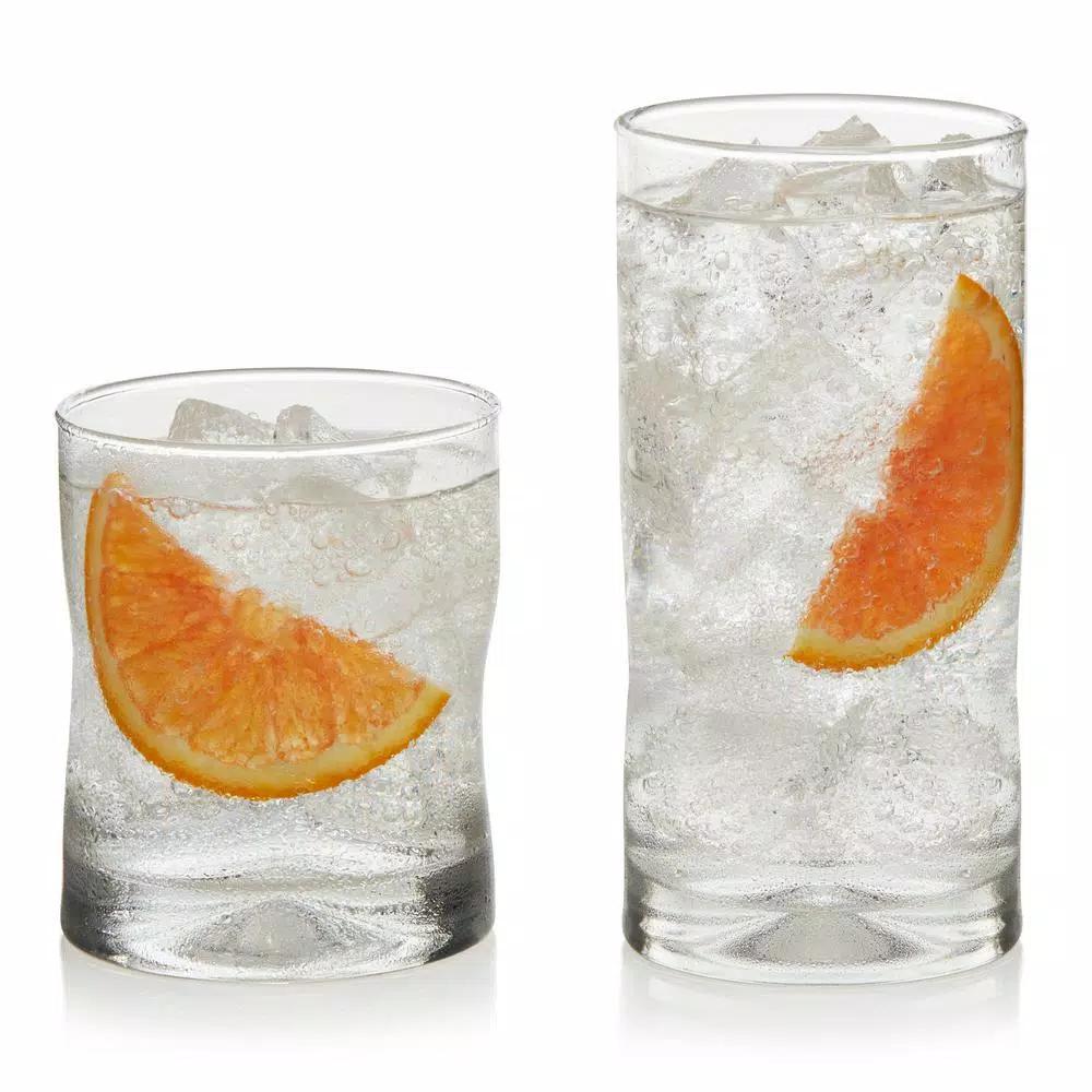 Libbey Impressions 16-Piece Glassware Set, Clear Cooler and Rocks Glasses