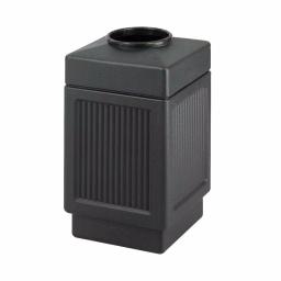 Safco 38 Gal. Pentagonal Indoor/Outdoor Square Waste Receptacle - Black thumbnail 1