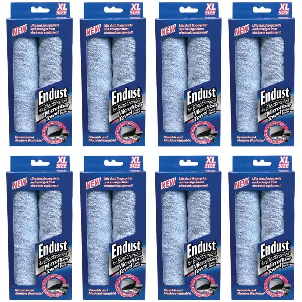 Endust 15 in. x 15 in. Microfiber Cleaning Cloths, Blue, 16-Pack