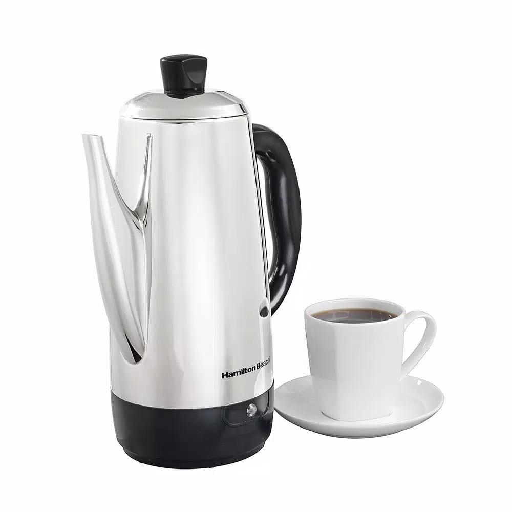 Hamilton Beach 12-Cup Stainless Steel Cordless Electric Percolator with Chrome Mirror Finish