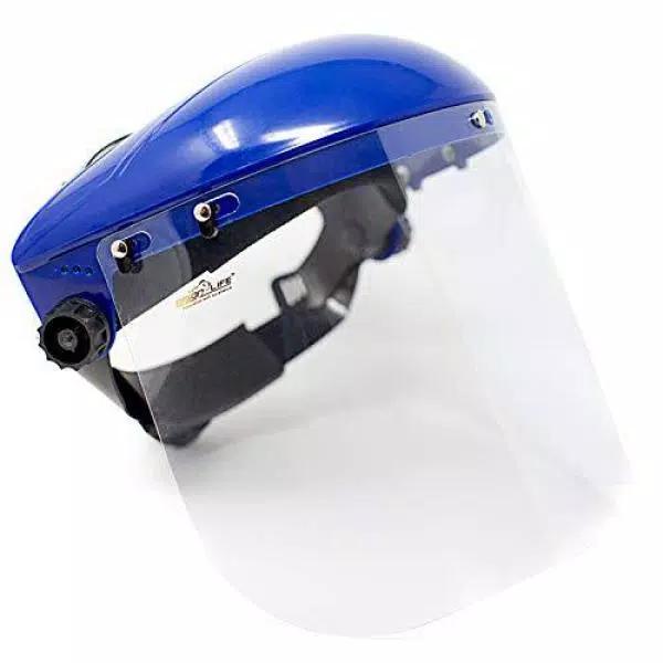 Bison Life Ratchet Headgear for Face Shields, High-Strength Thermoplastic, Blue