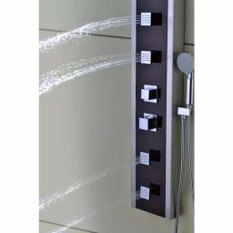ANZZI 57 in. Monsoon Full Body Shower Panel System with Mahogany Deco-Glass & Chrome Trim thumbnail 13