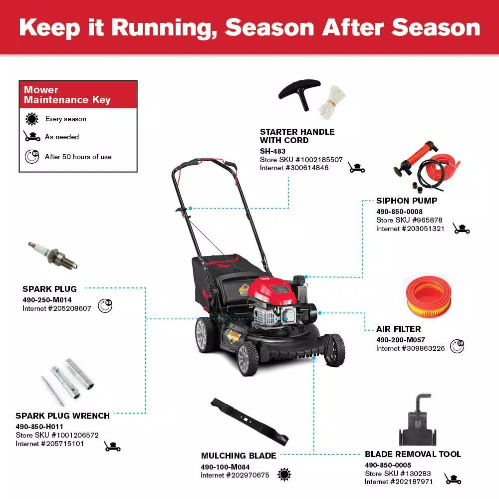 Troy-Bilt TB170 XP 21 in. Gas Push Mower with SpaceSavr Vertical Storage and TriAction Cutting System