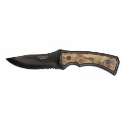 Camillus Mountaineer 4 in. Carbonitride Titanium Drop Point Fixed Blade Knife with Burlwood Accent Handle thumbnail 3