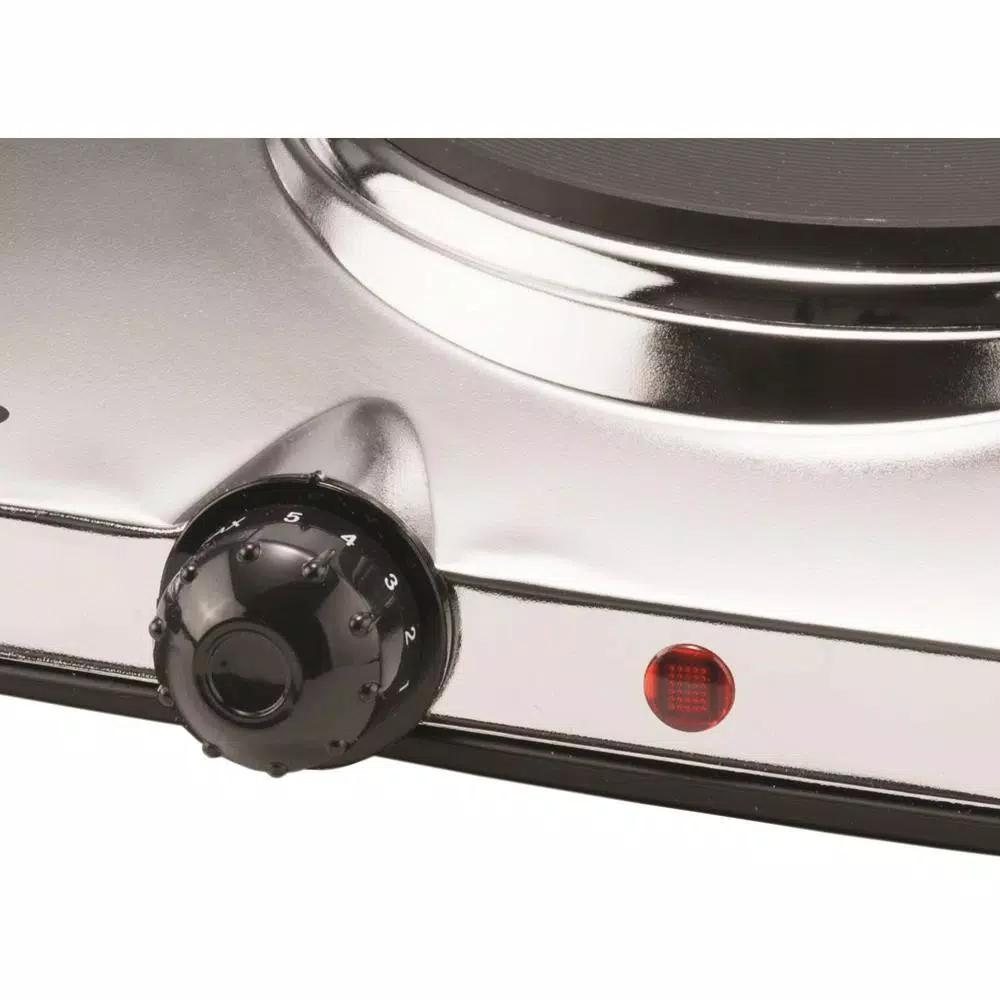 Brentwood Appliances 1440W 2-Burner Silver Electric Hot Plate