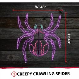 Haunted Hill Farm 48 in. x 40 in. Creepy Crawling Spider LED Halloween Window Light thumbnail 6