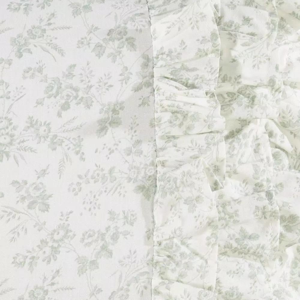 Laura Ashley Harper Jade Green Floral Cotton Throw Pillow, 14 x 20 in.