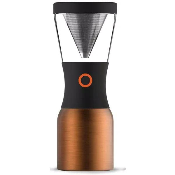 ASOBU 34 oz. Bronze Stainless Steel Portable Cold Brew Coffee Maker, 6-Cup Insulated Carafe