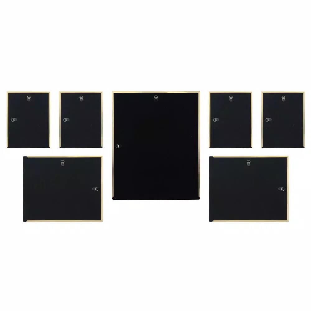 Stonebriar Collection Stonebriar Decorative Stamped Gold Metal Picture Frame Set, 7-Piece Gallery Wall Set