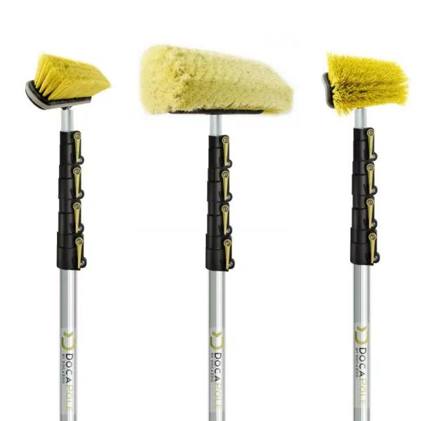 DocaPole Ultimate 3-Brush Kit with 30 ft. Extension Pole for High-Reach Cleaning