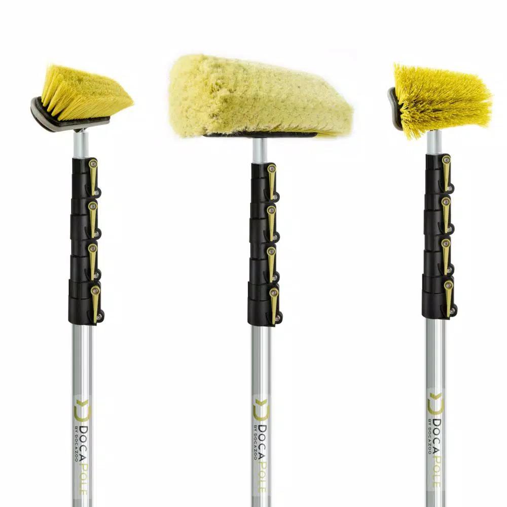DocaPole Ultimate 3-Brush Kit with 24 ft. Extension Pole for High-Reach Cleaning