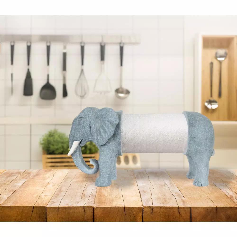 3R Studios Grey Elephant Shaped Freestanding Paper Towel Holder