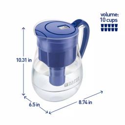Brita Monterey 10-Cup Water Filter Pitcher with Longlast Filter, Blue thumbnail 3