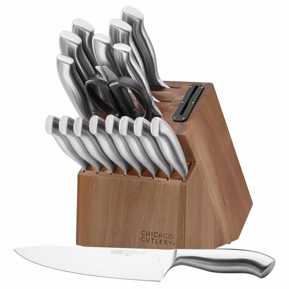 Chicago Cutlery Insignia 18-Piece High-Carbon Stainless Steel Knife Set with Acacia Wood Block