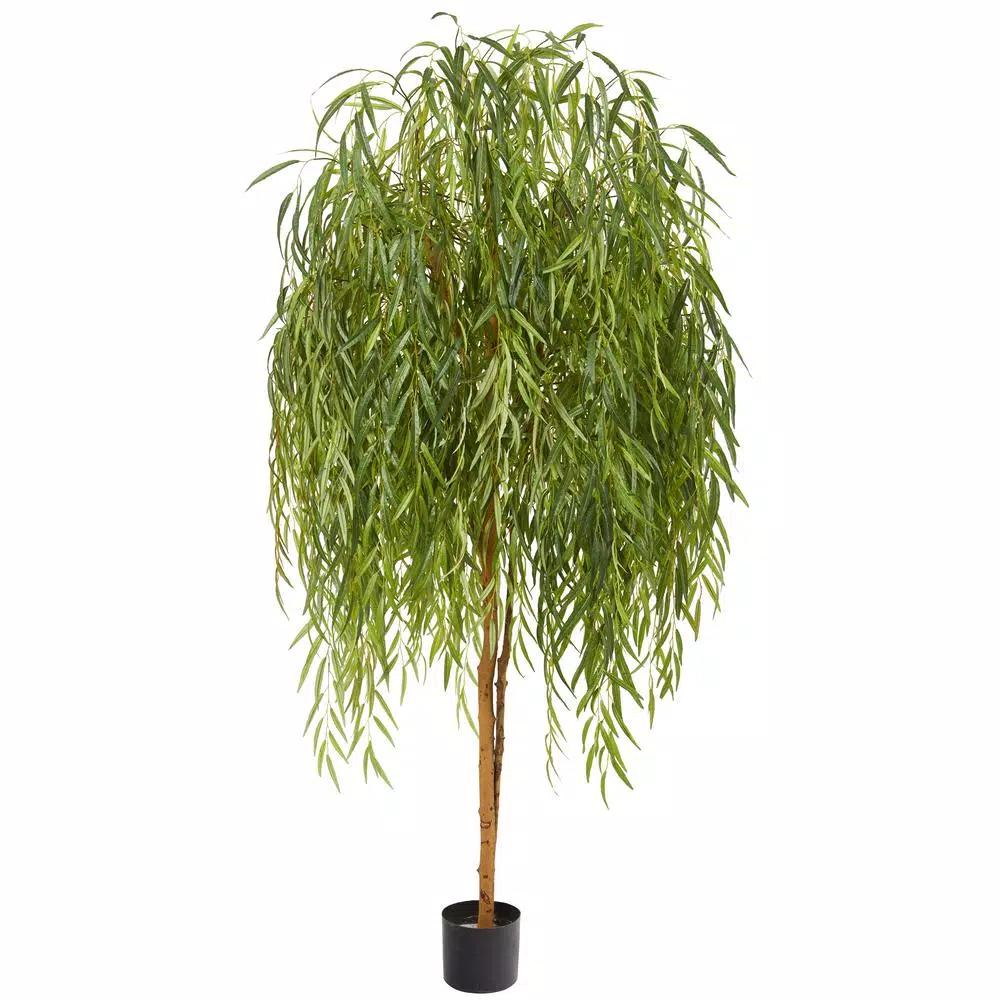 Nearly Natural Inc. 7 ft. Artificial Willow Tree with Green Leaves