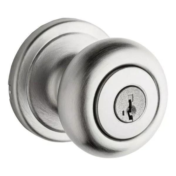 Kwikset Hancock Satin Chrome Entry Door Knob with SmartKey Security