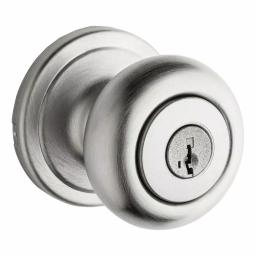 Kwikset Hancock Satin Chrome Entry Door Knob with SmartKey Security thumbnail 1