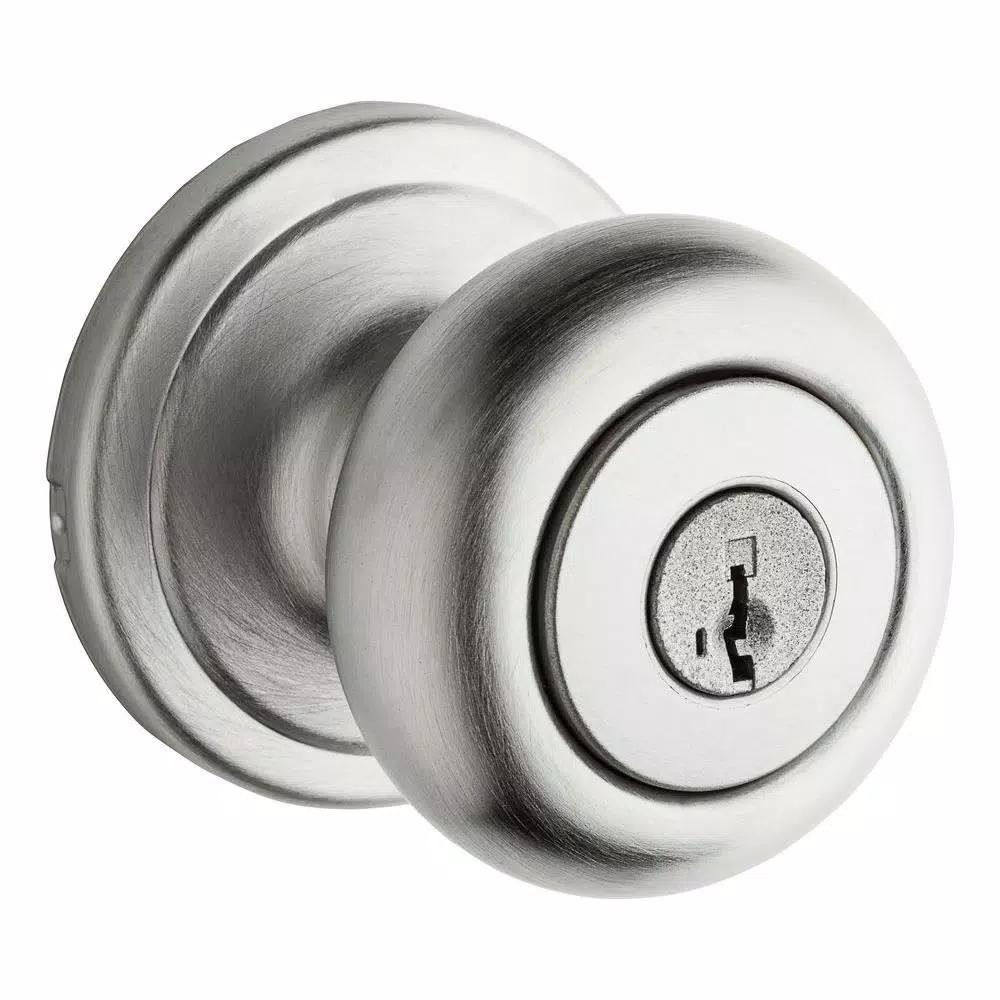 Kwikset Hancock Satin Chrome Entry Door Knob with SmartKey Security
