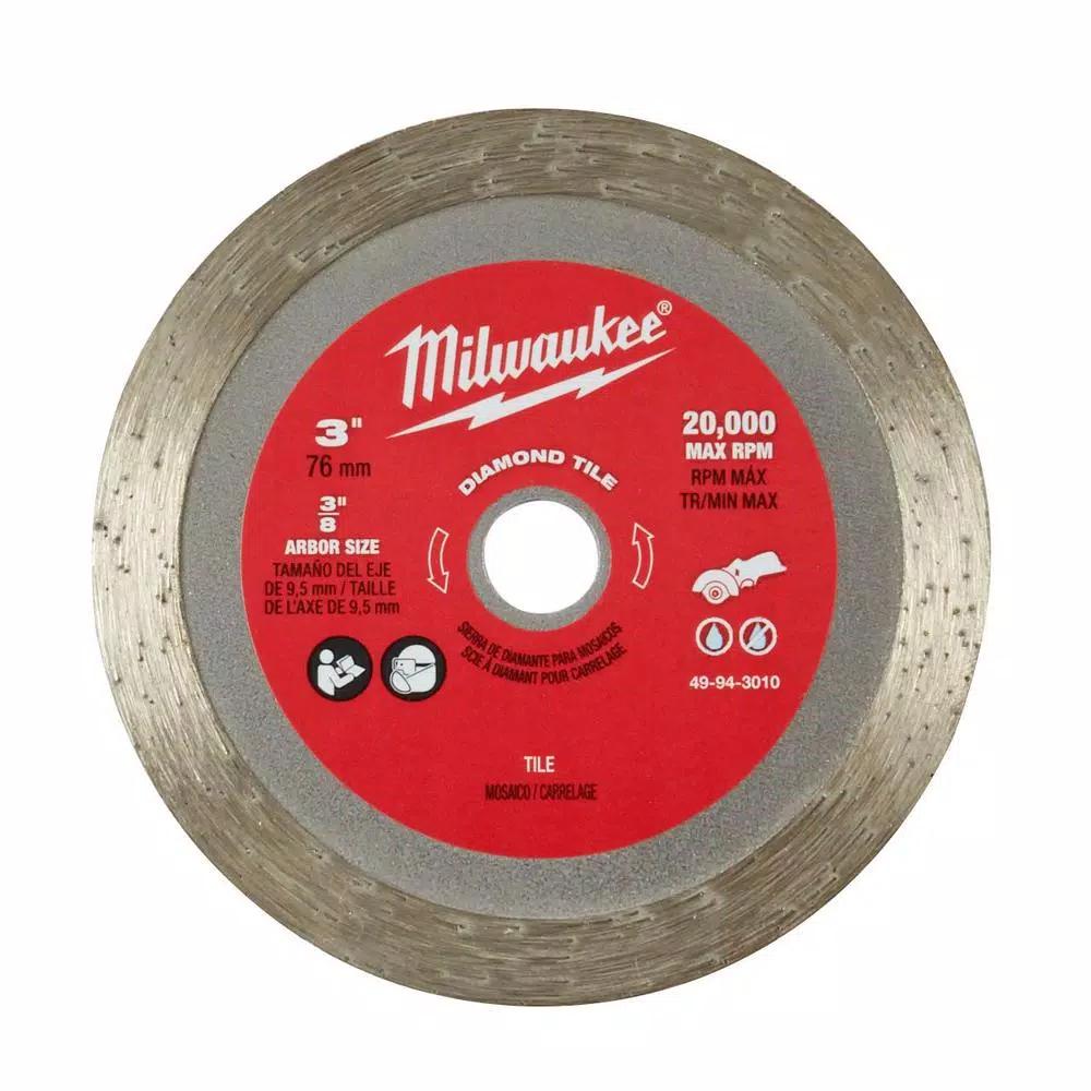 Milwaukee 3 in. Diamond Tile Blade 5-Pack for Ceramic and Porcelain