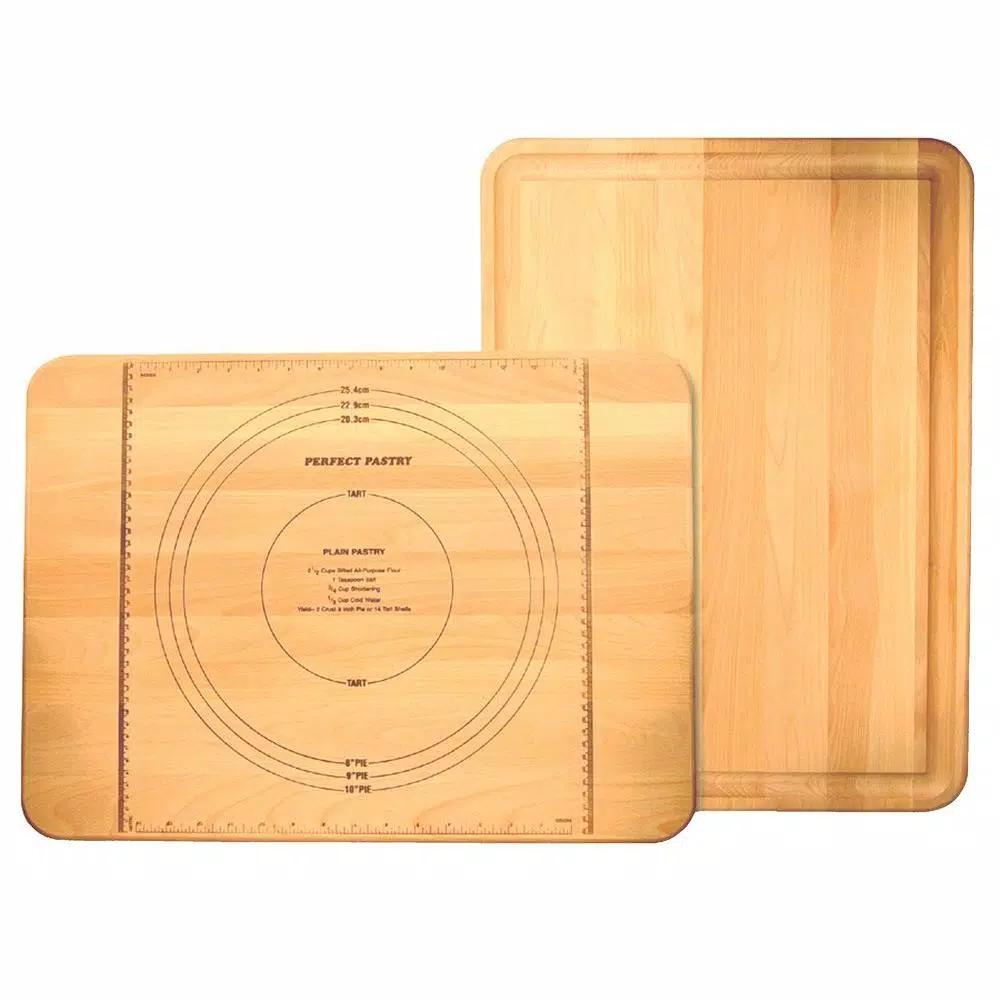 Catskill Craftsmen Perfect Pastry Wooden Cutting Board - Large Hardwood Pastry Board with Juice Groove and Rulers