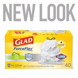 Glad ForceFlex 13 Gallon Tall Kitchen Trash Bags with Clorox Antimicrobial Protection, Clean Citrus, 40-Count thumbnail 6