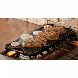 Lodge 5-Piece Reversible Cast Iron Stovetop Griddle Set with Egg Rings thumbnail 5