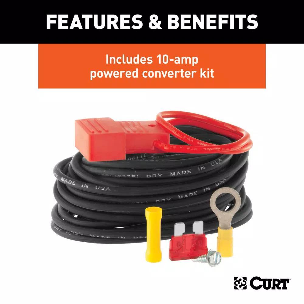 CURT Powered 3-to-2-Wire Taillight Converter, 4-Way Flat Connection