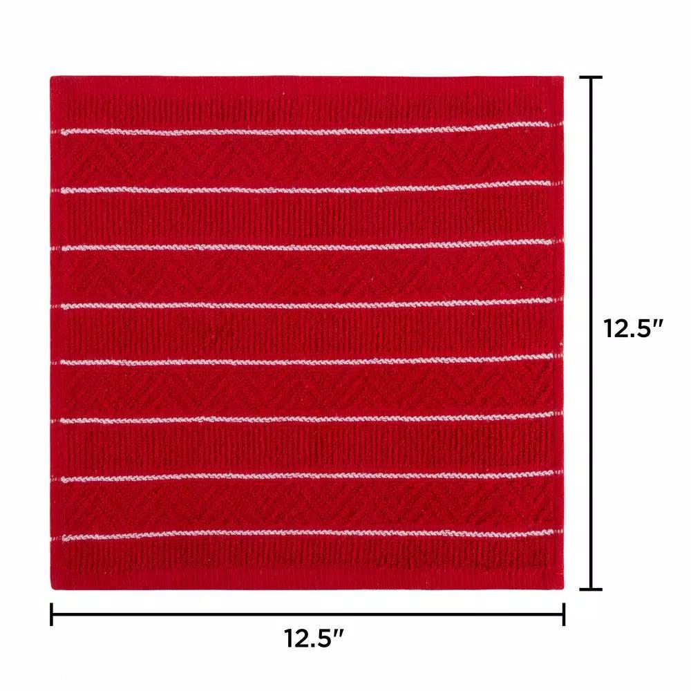 Unbranded Weymouth Home 16-Piece 100% Cotton Striped Chevron Weave Kitchen Dish Cloth Set