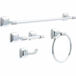 Delta Portwood 4-Piece Polished Chrome Bath Accessory Set with 24 in. Towel Bar thumbnail 1