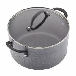 Farberware Quartz 10-Piece Nonstick Aluminum Cookware Set with Induction Base, Gray Speckle thumbnail 5