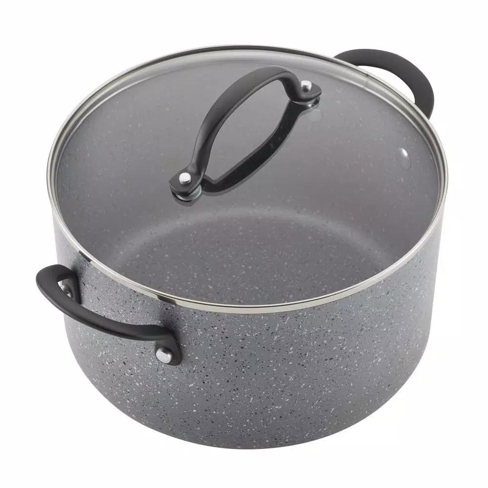 Farberware Quartz 10-Piece Nonstick Aluminum Cookware Set with Induction Base, Gray Speckle