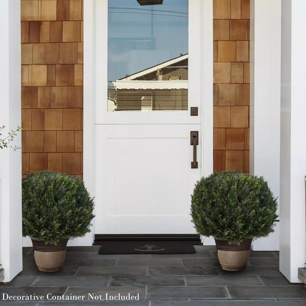 Pure Garden 23 in. Artificial Ball Style Cypress Topiary with Pot