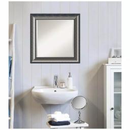 Amanti Art Quicksilver Scoop 25.75 in. x 25.75 in. Square Bathroom Vanity Wall Mirror, Silver thumbnail 6