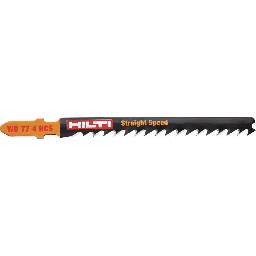 Hilti 3 in. 6 TPI Bi-Metal T-Shank Premium Jig Saw Blades for Wood Cutting (5-Pack)