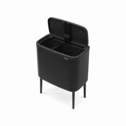 Brabantia Bo Touch 9.5 Gallon Dual Compartment Matte Black Steel Rectangular Touch Top Trash Can thumbnail 4