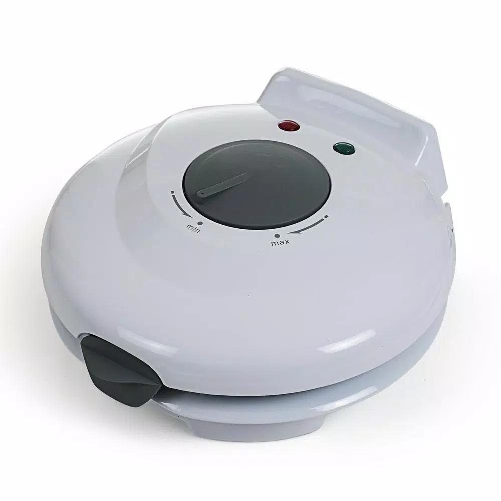Chef Buddy Single Waffle Cone Maker, 7.5 inch Non-Stick Waffle Iron, White